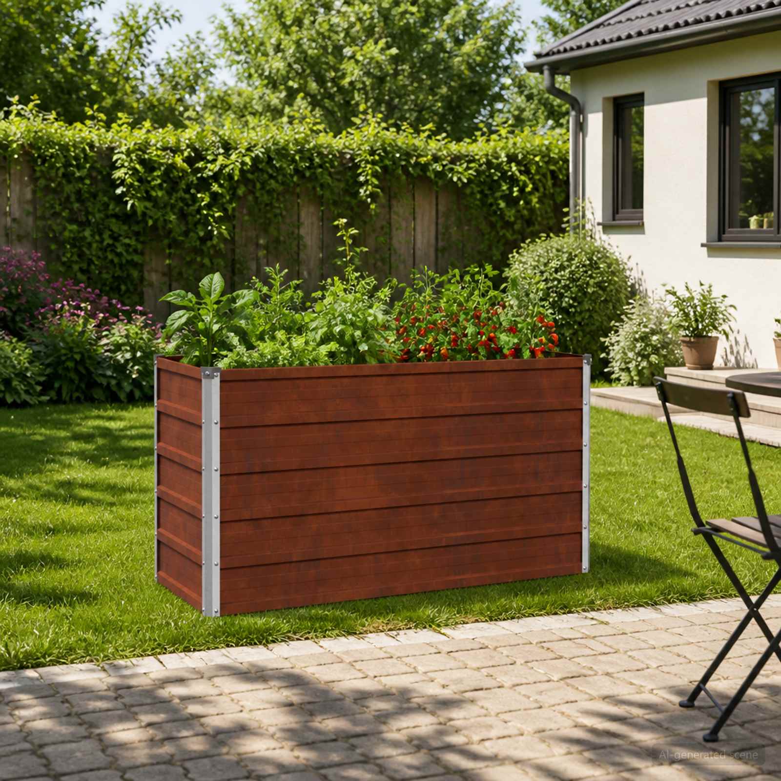 Raised Garden Bed Rusty Steel 100x40x55cm