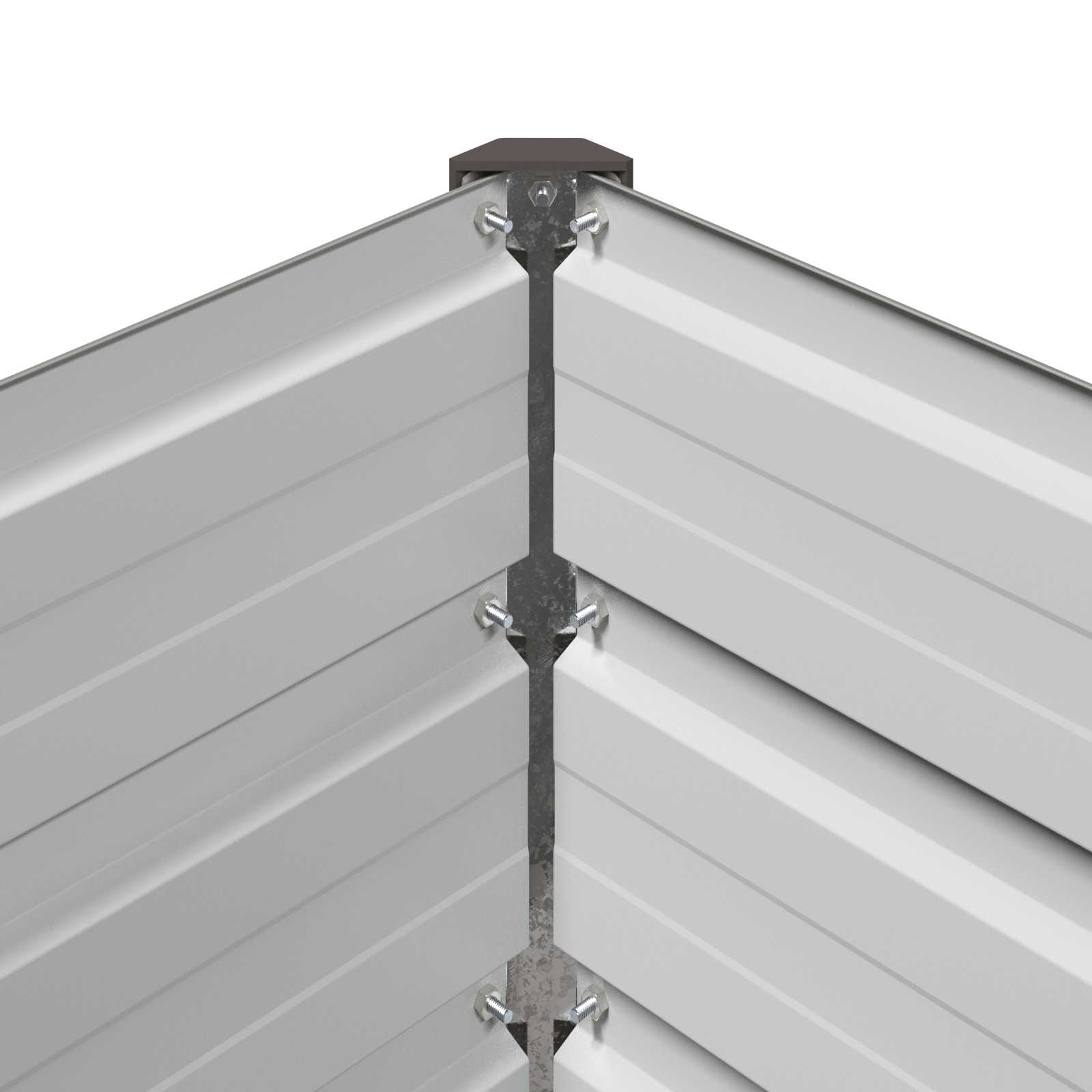 Grey Steel Raised Garden Bed 160x40x55cm
