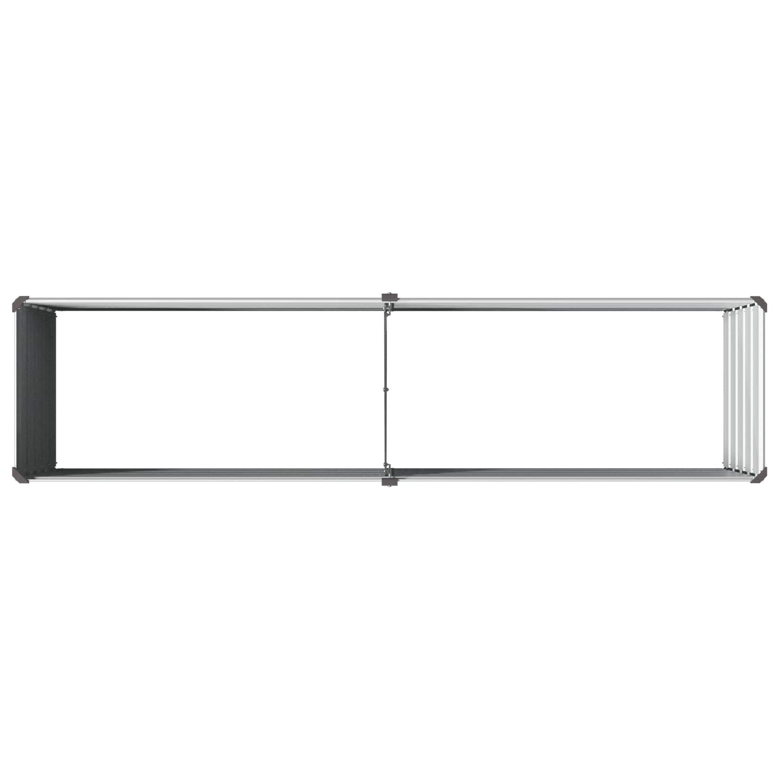 Grey Steel Raised Garden Bed 160x40x55cm