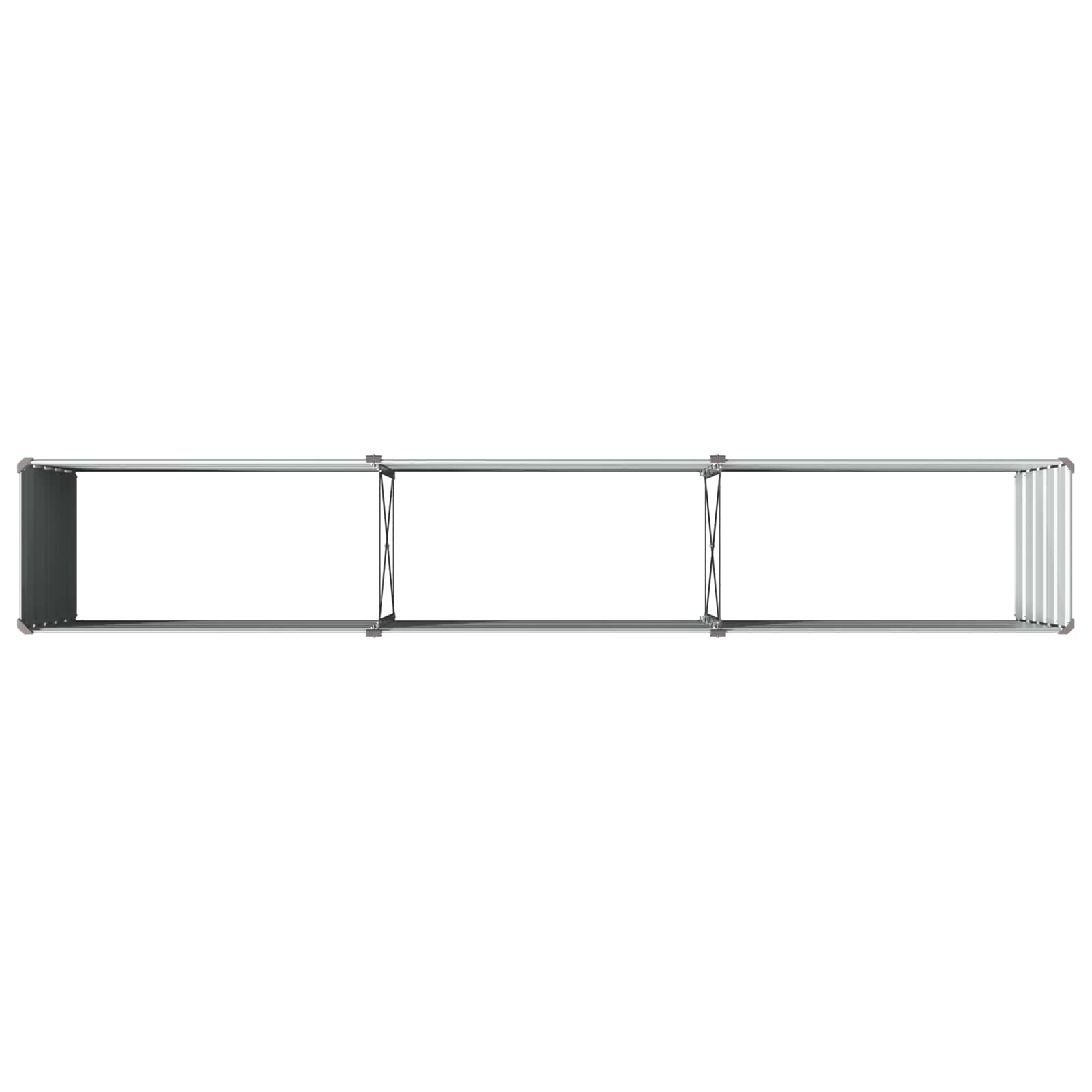 Grey Steel Raised Garden Bed 240x40x55cm