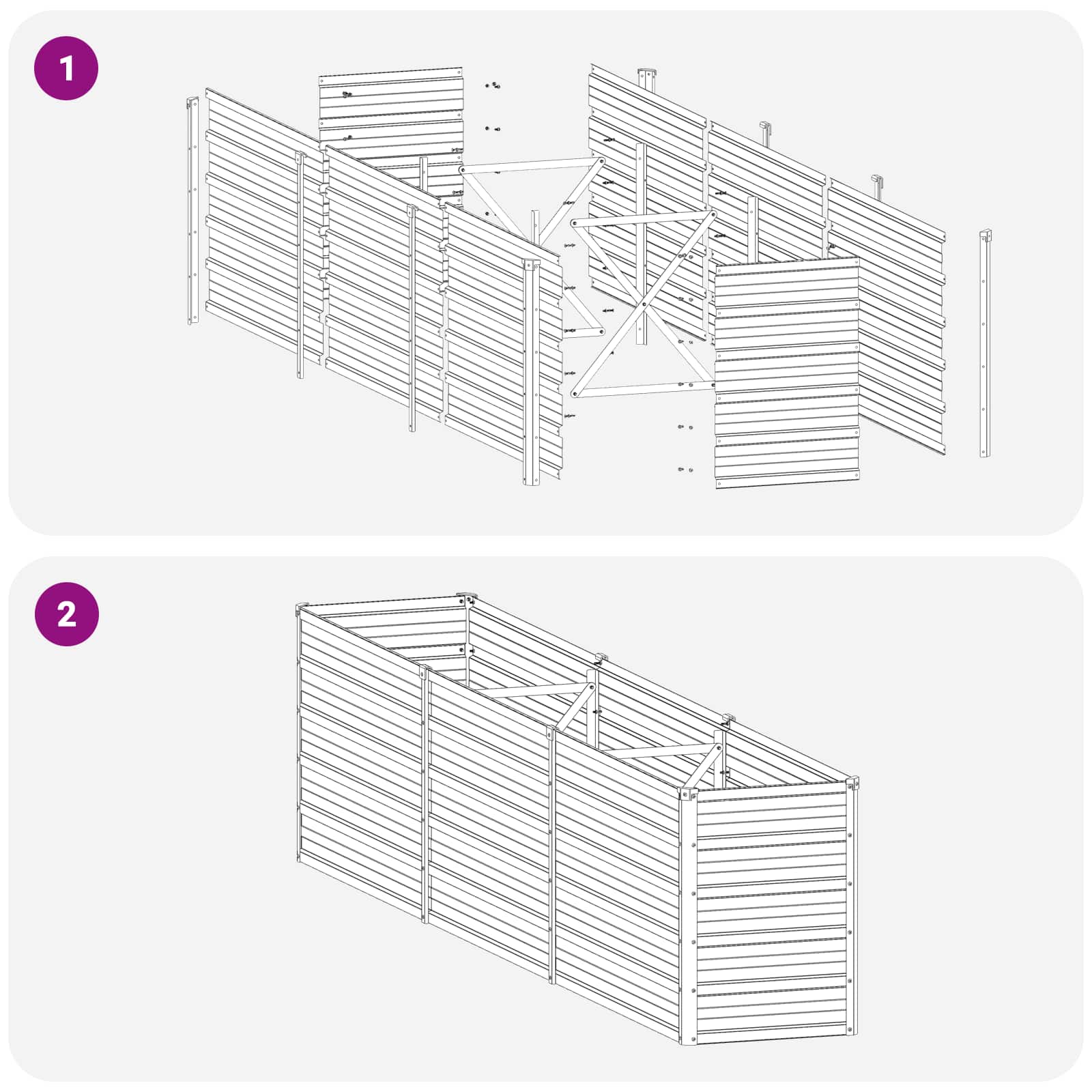 Steel Raised Garden Bed Anthracite 240x40x55cm