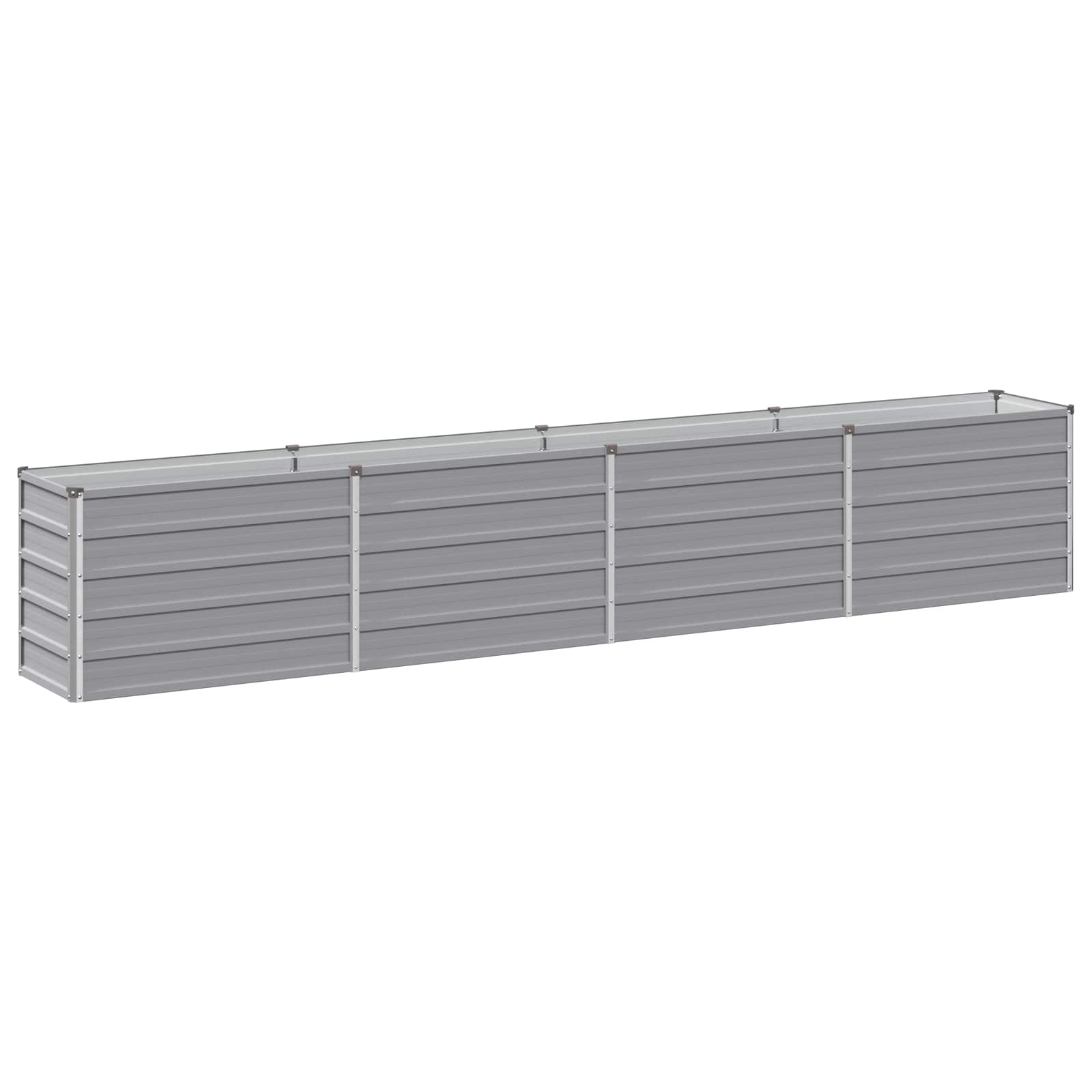 Grey Steel Raised Garden Bed 320x40x55cm