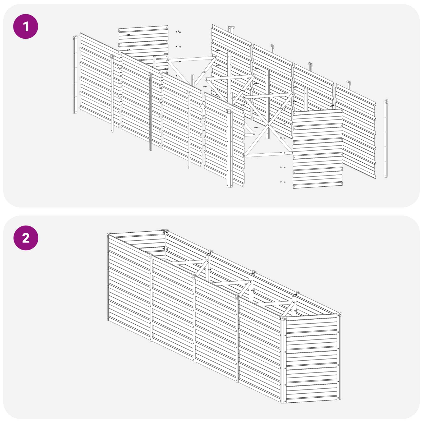 Garden Bed Anthracite Steel 320x40x55cm