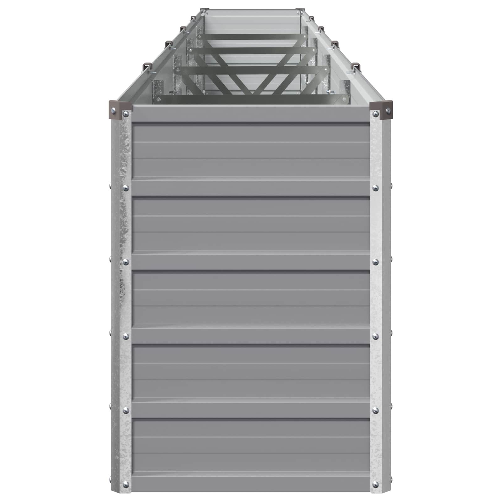 Grey Steel Raised Garden Bed 400x40x55cm
