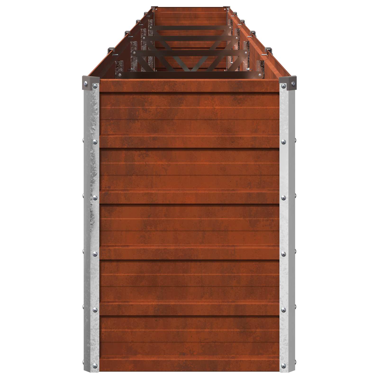 Garden Bed Rusty Steel 400x40x55cm