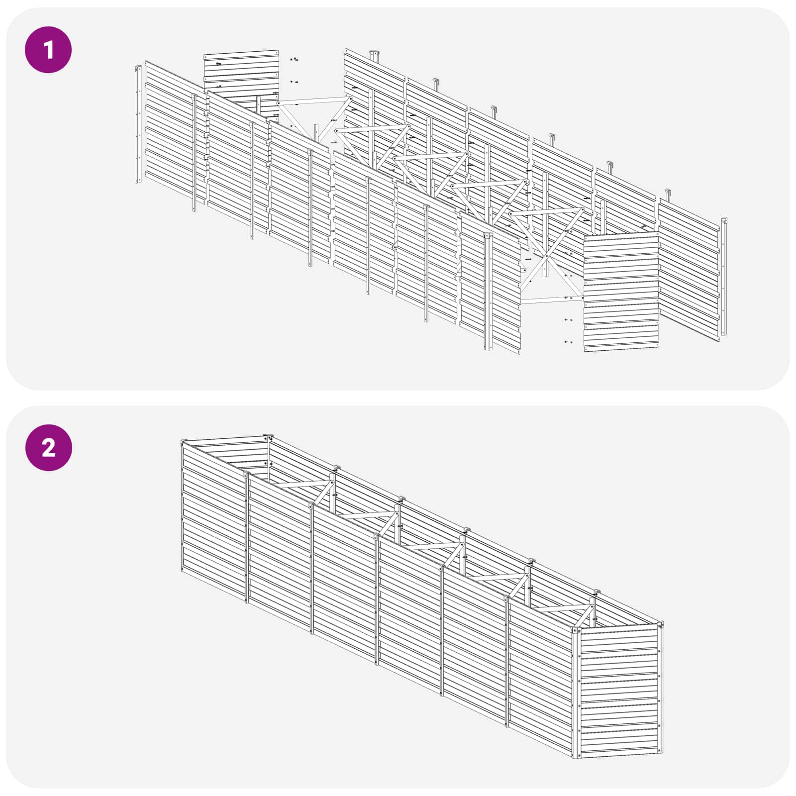 Garden Bed Anthracite Steel 480x40x55cm