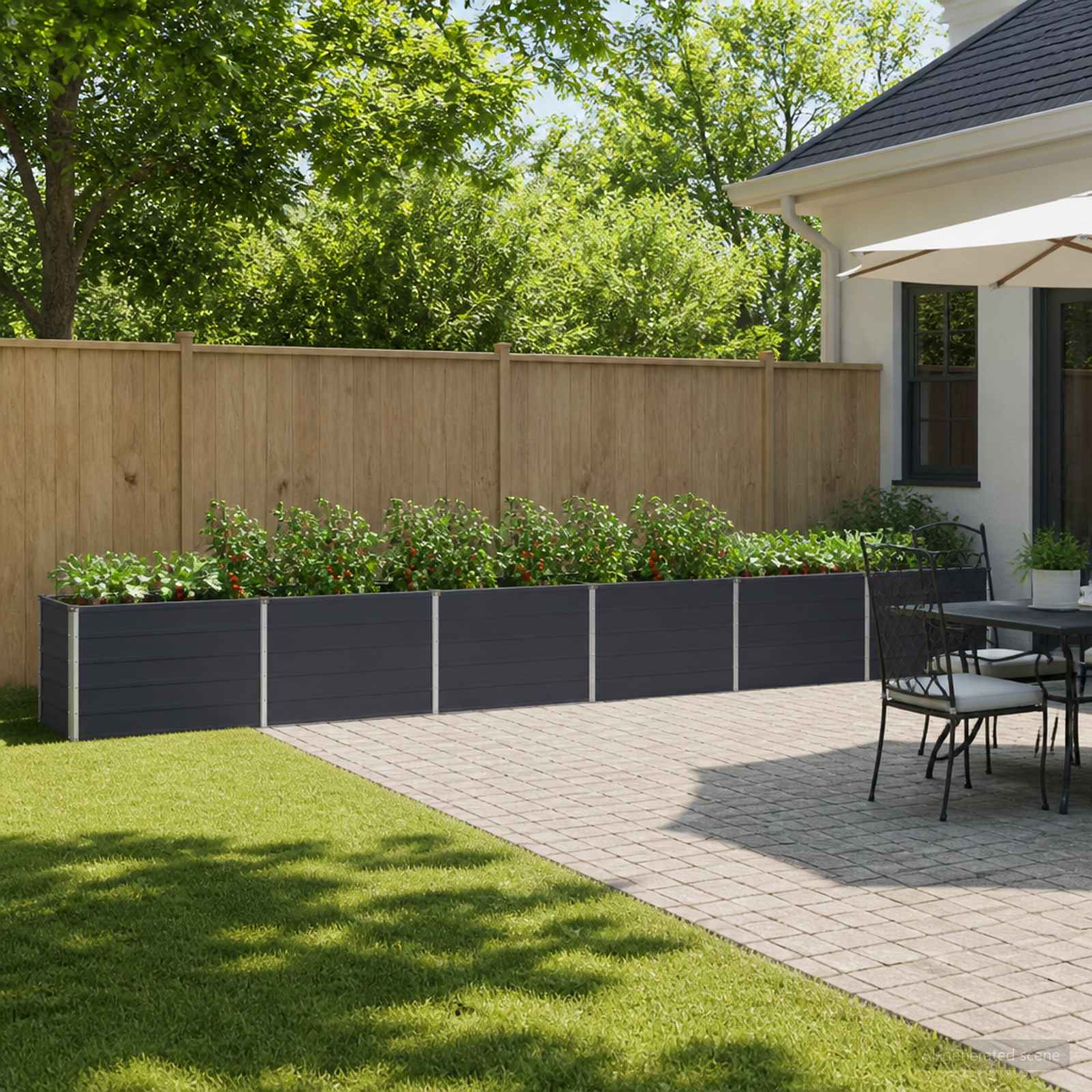 Garden Bed Anthracite Steel 480x40x55cm