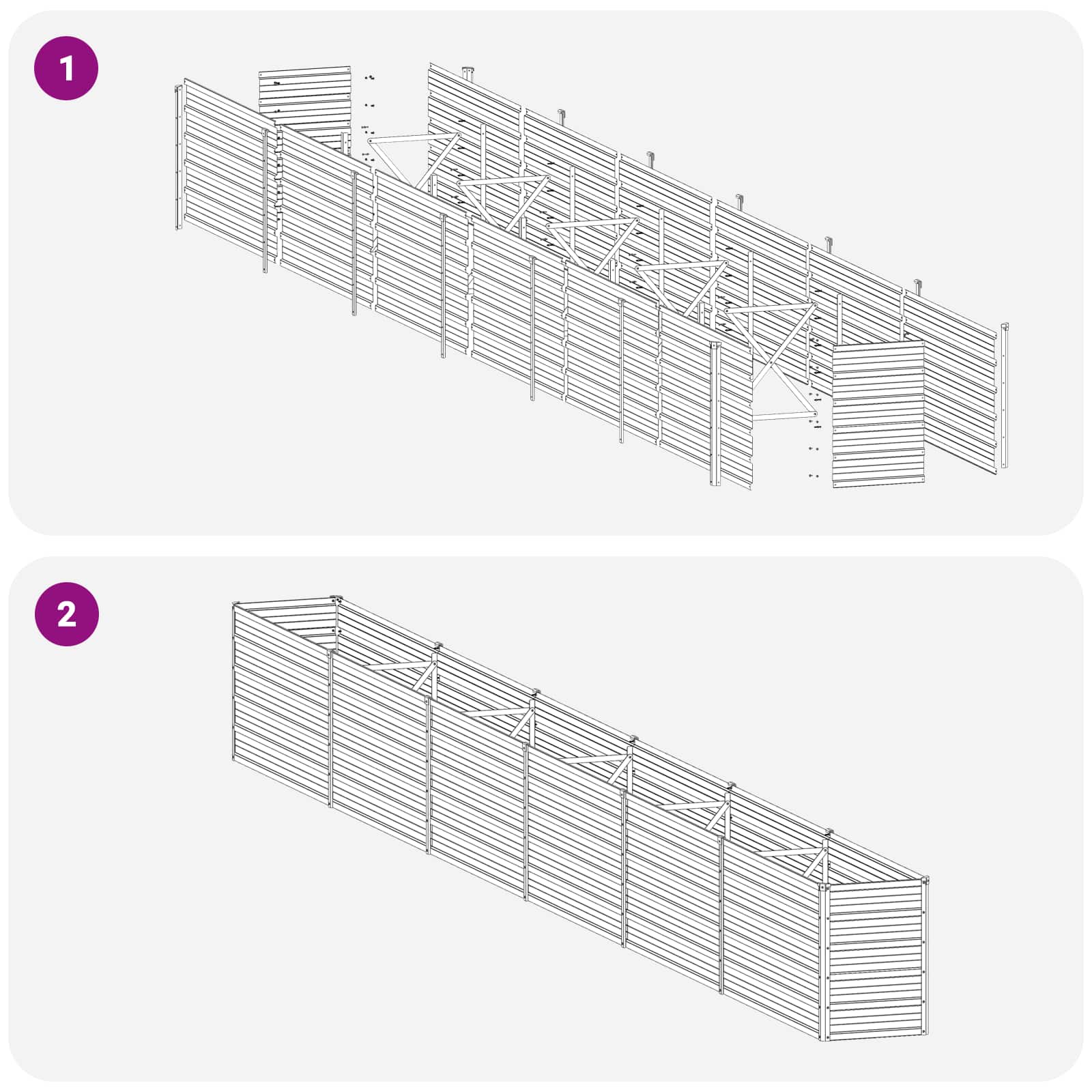 Steel Raised Garden Bed Anthracite 600x40x55cm