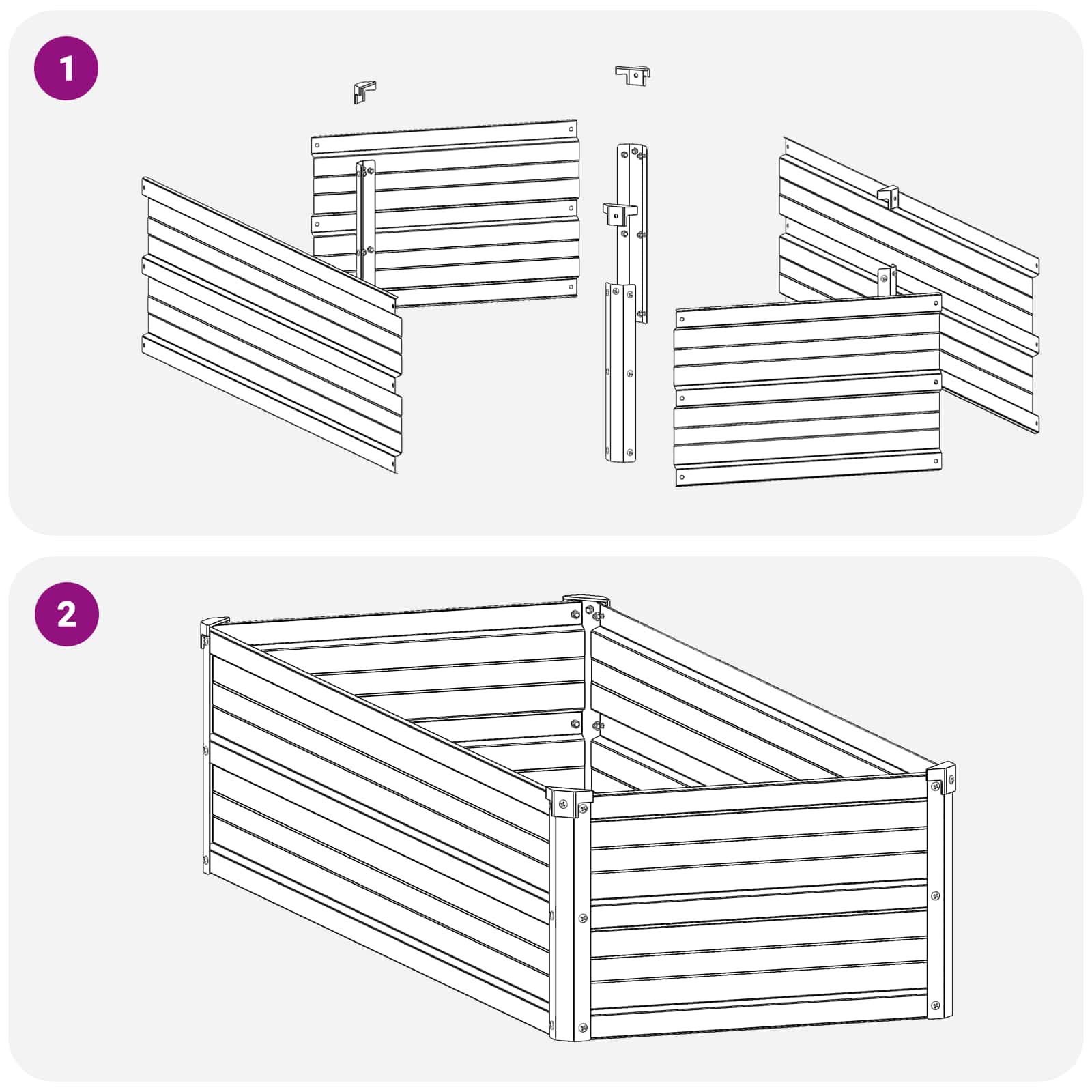 Steel Raised Garden Bed Anthracite 100x40x24cm