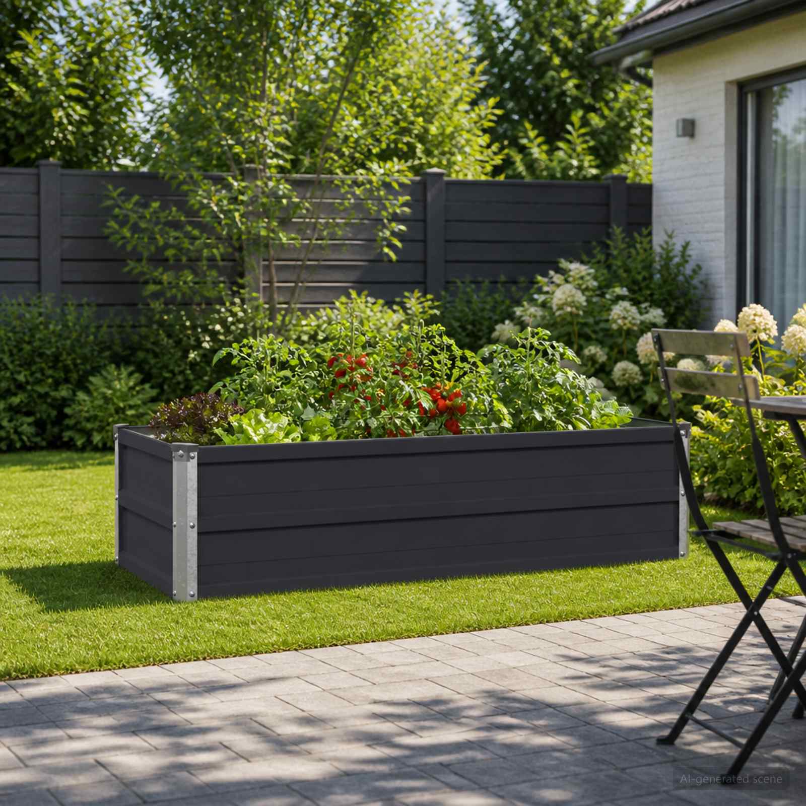 Steel Raised Garden Bed Anthracite 100x40x24cm