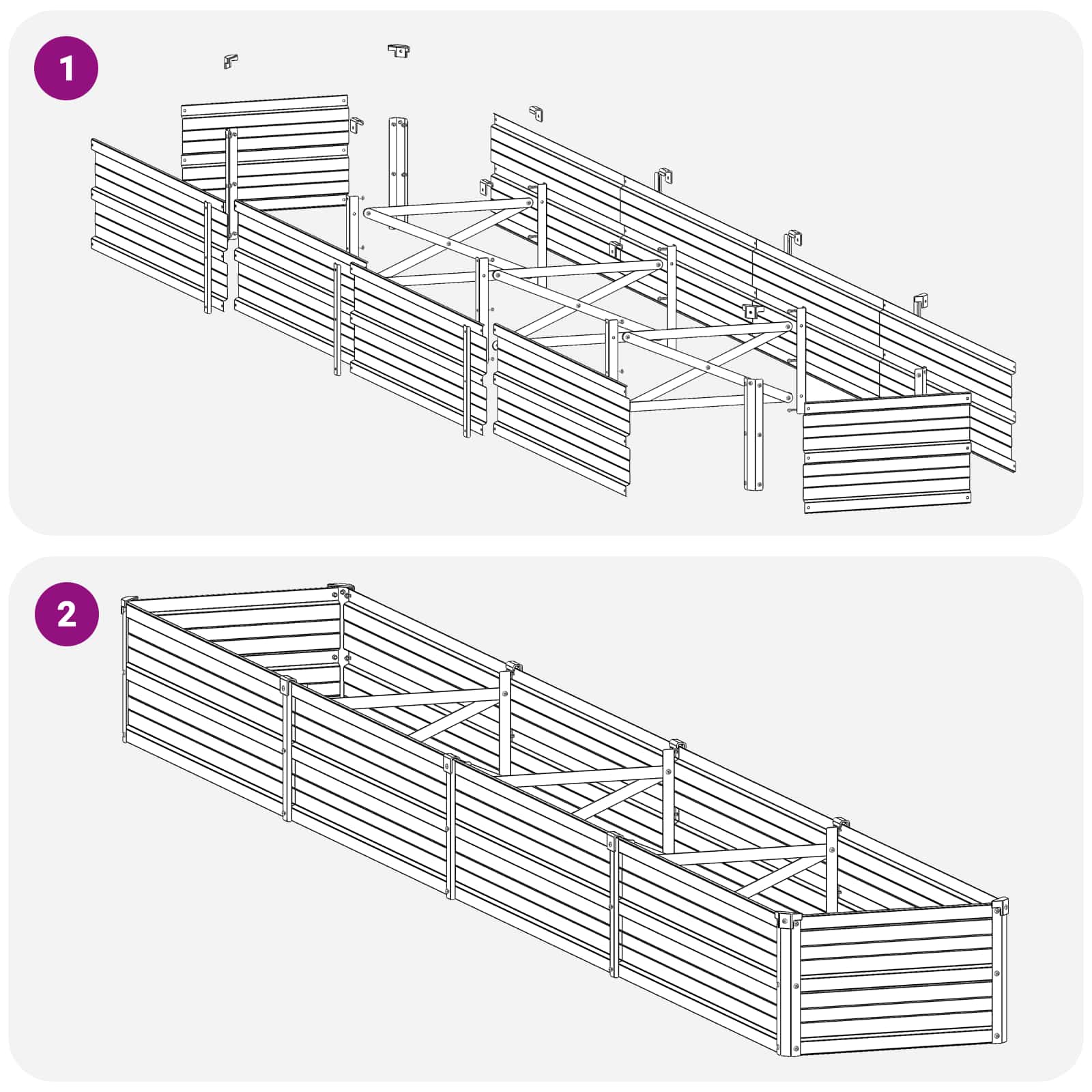 Steel Raised Garden Bed Anthracite 320x40x24cm