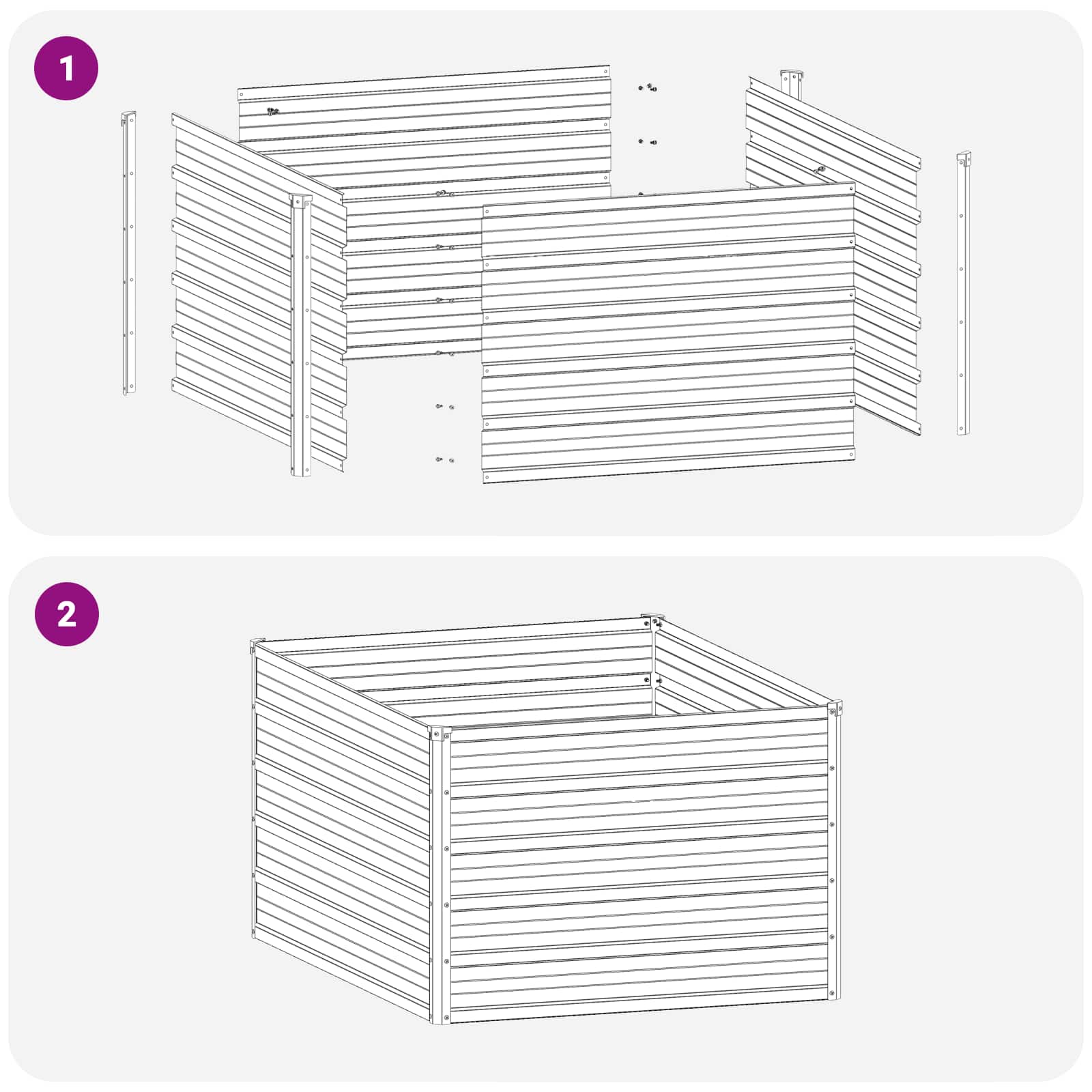 Steel Raised Garden Bed Anthracite 100x80x55cm