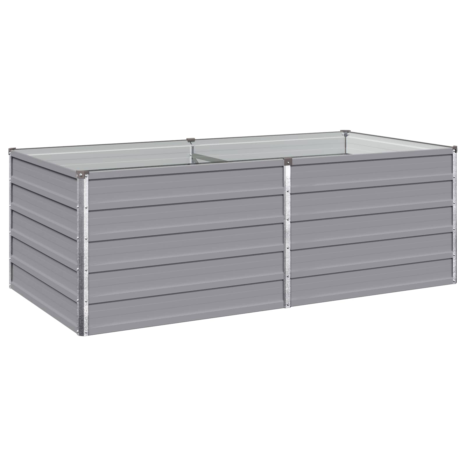 Grey Steel Raised Garden Bed 160x80x55cm