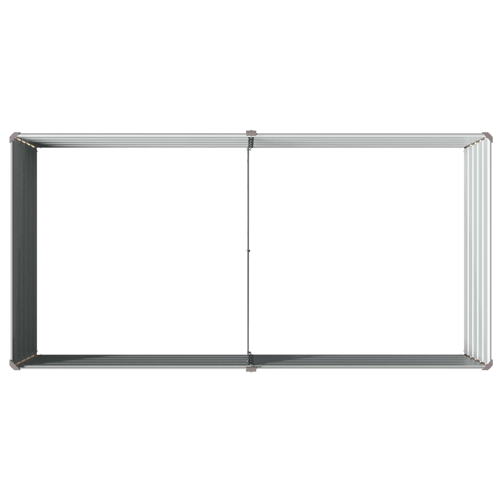 Grey Steel Raised Garden Bed 160x80x55cm