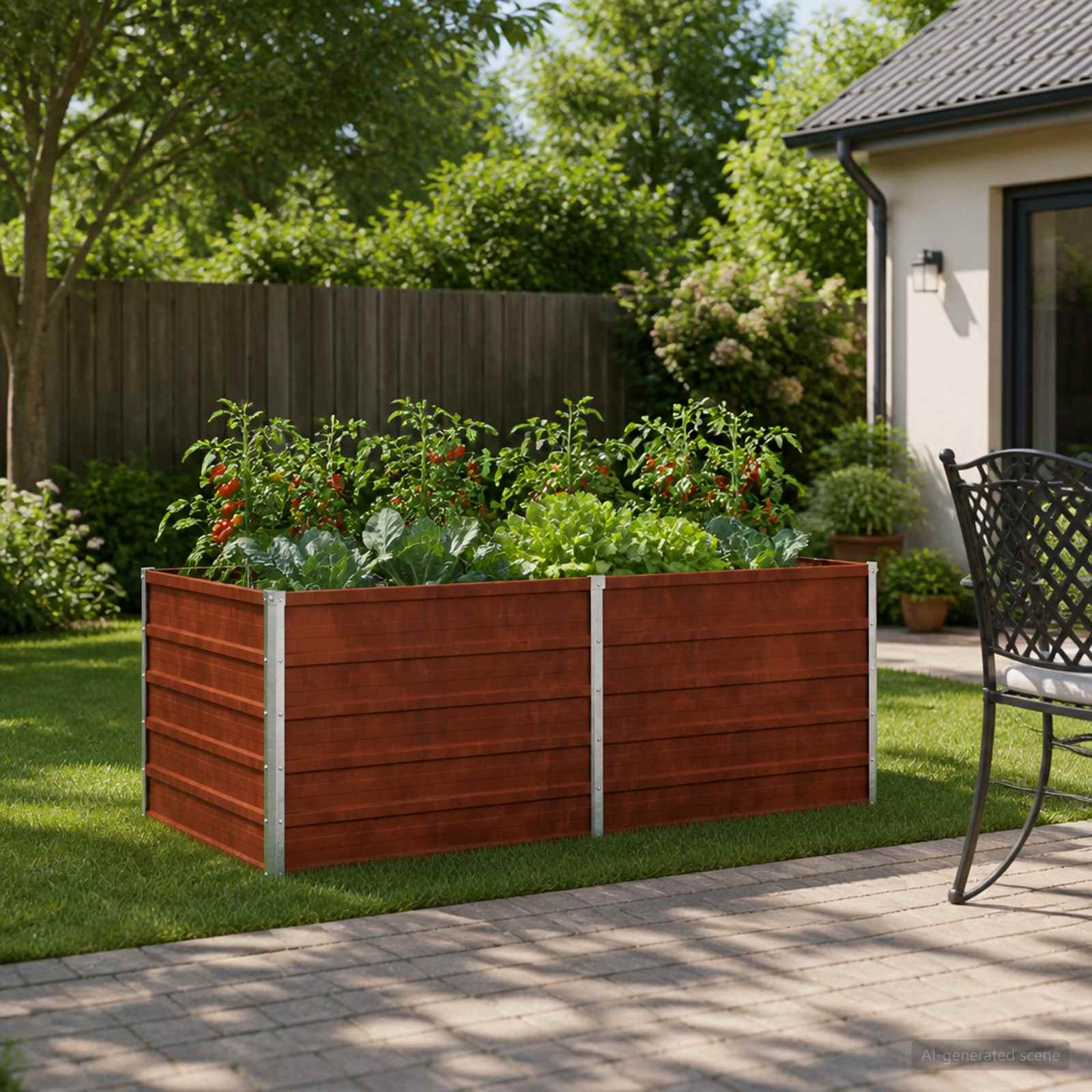 Raised Garden Bed Rusty Steel 160x80x55cm
