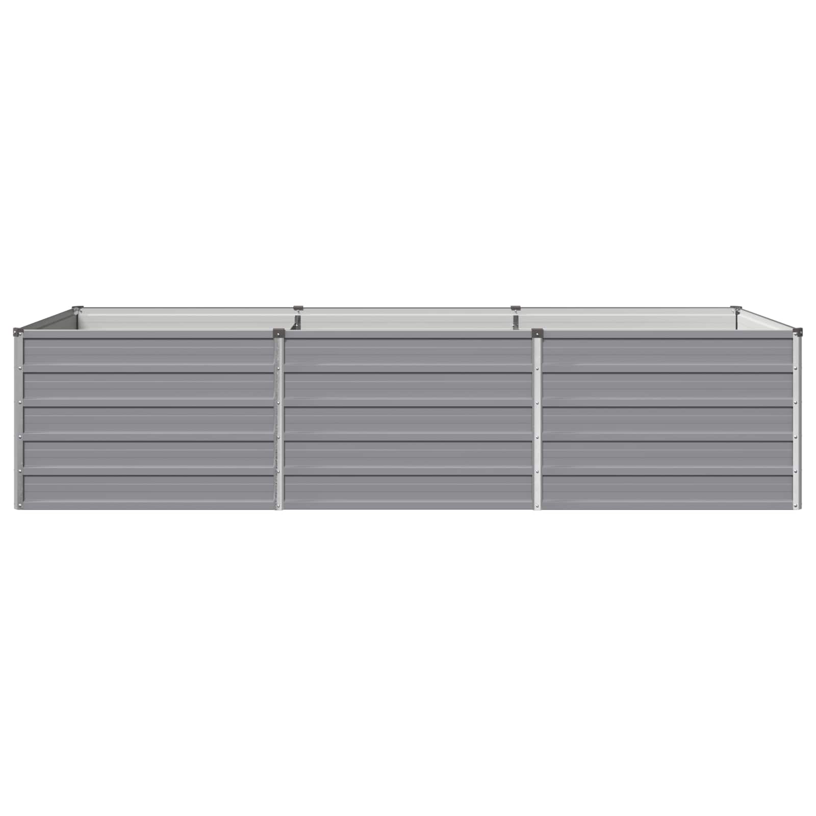 Grey Steel Raised Garden Bed 240x80x55cm