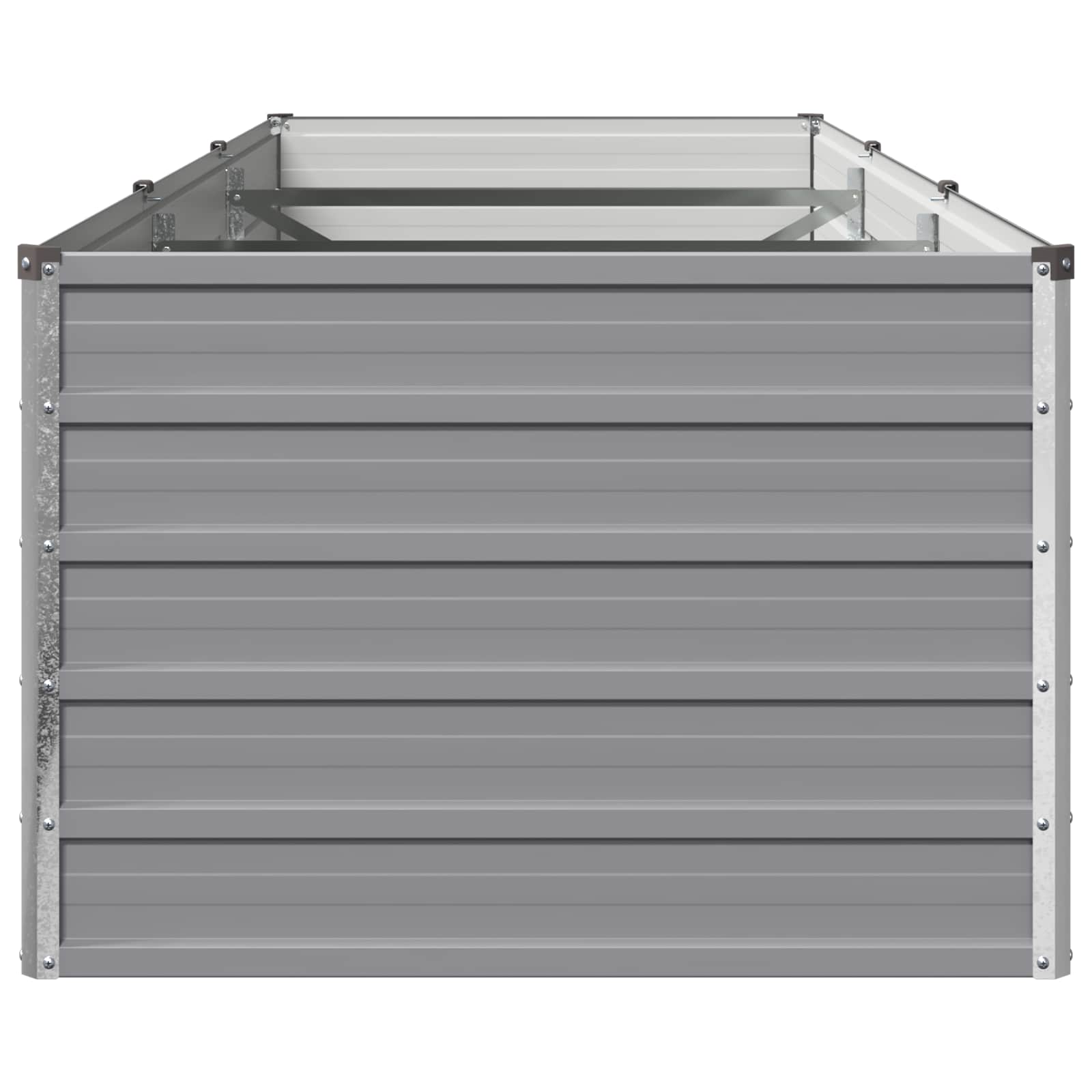 Grey Steel Raised Garden Bed 240x80x55cm