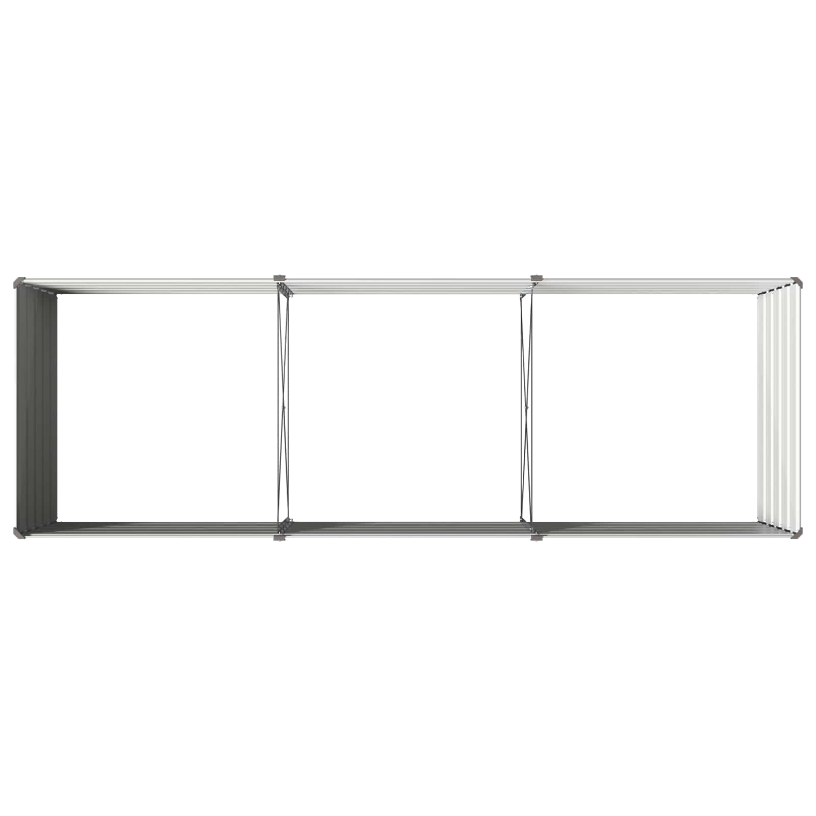 Grey Steel Raised Garden Bed 240x80x55cm