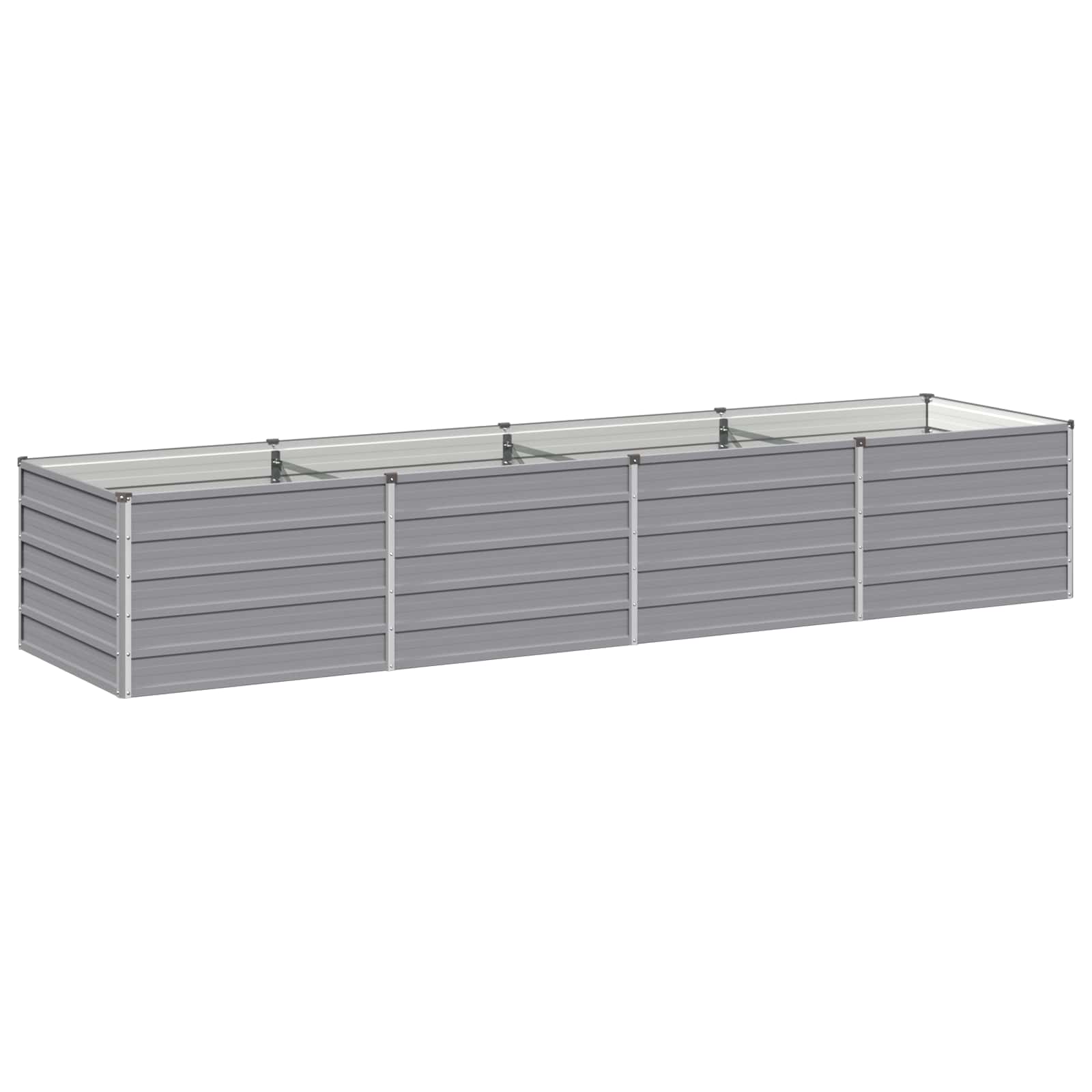 Grey Steel Raised Garden Bed 320x80x55cm