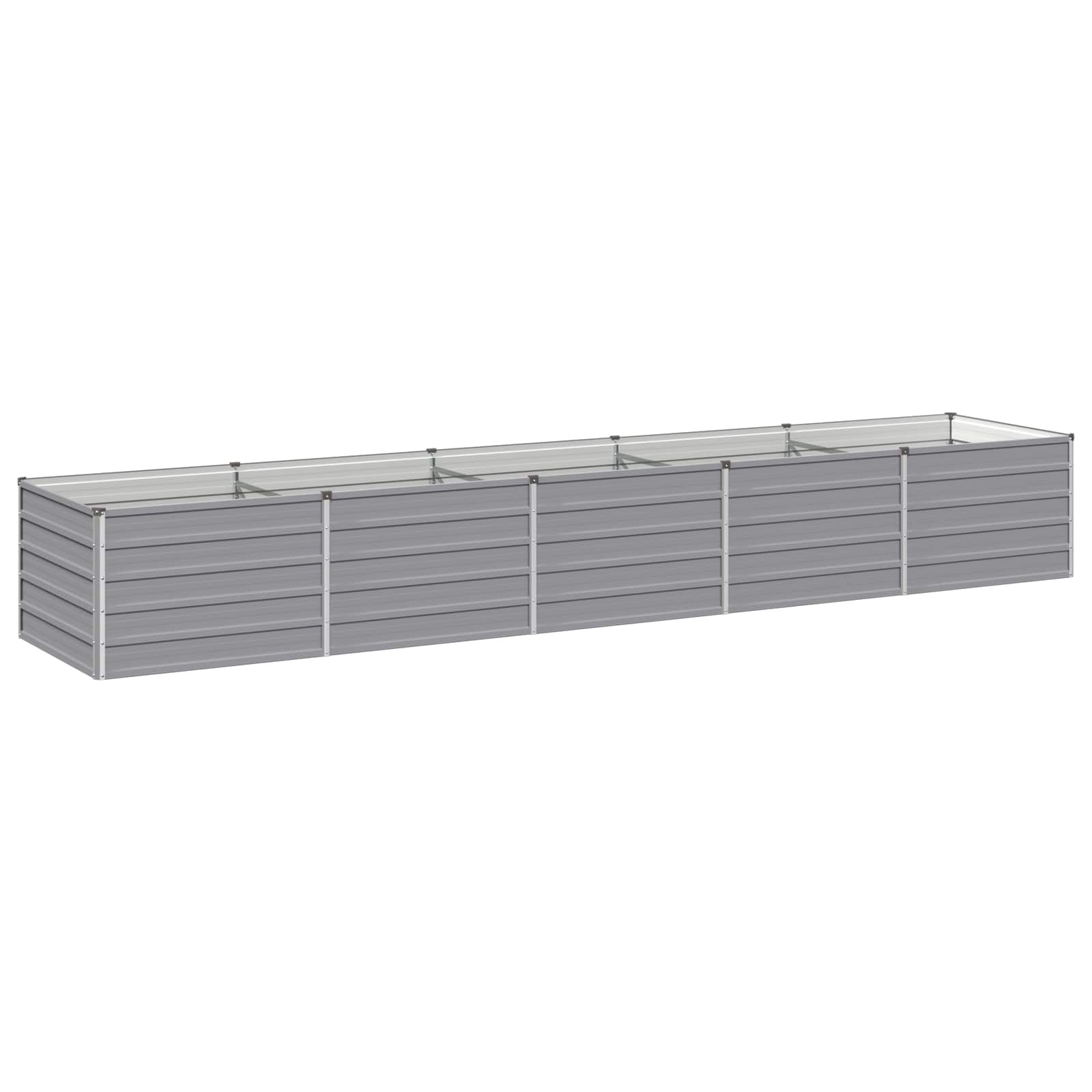 Grey Steel Raised Garden Bed 400x80x55cm