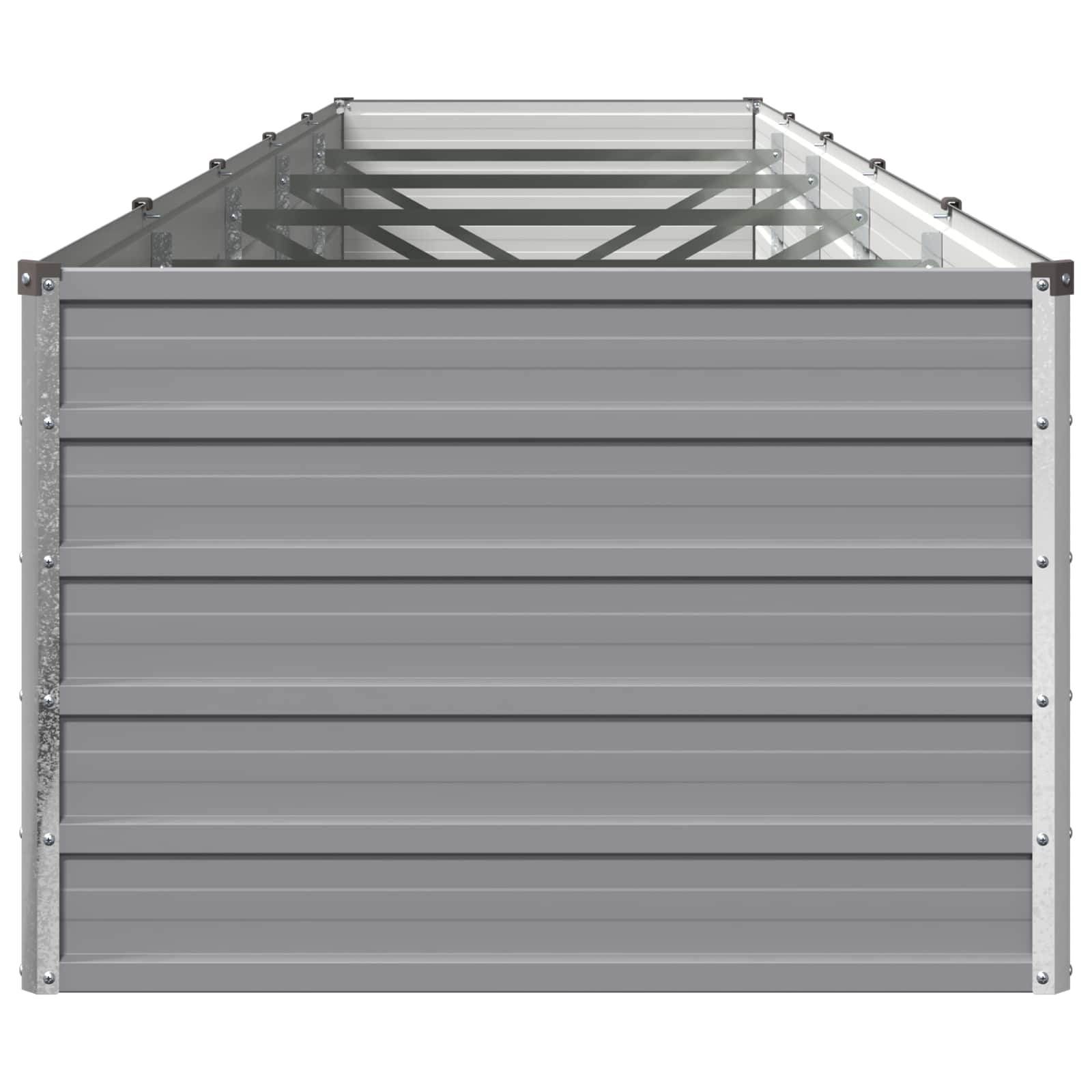 Grey Steel Raised Garden Bed 400x80x55cm