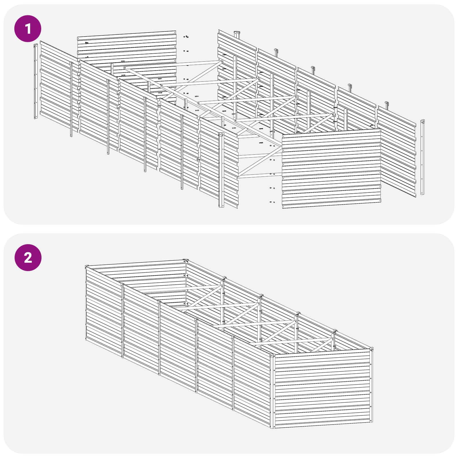 Steel Raised Garden Bed Anthracite 400x80x55cm