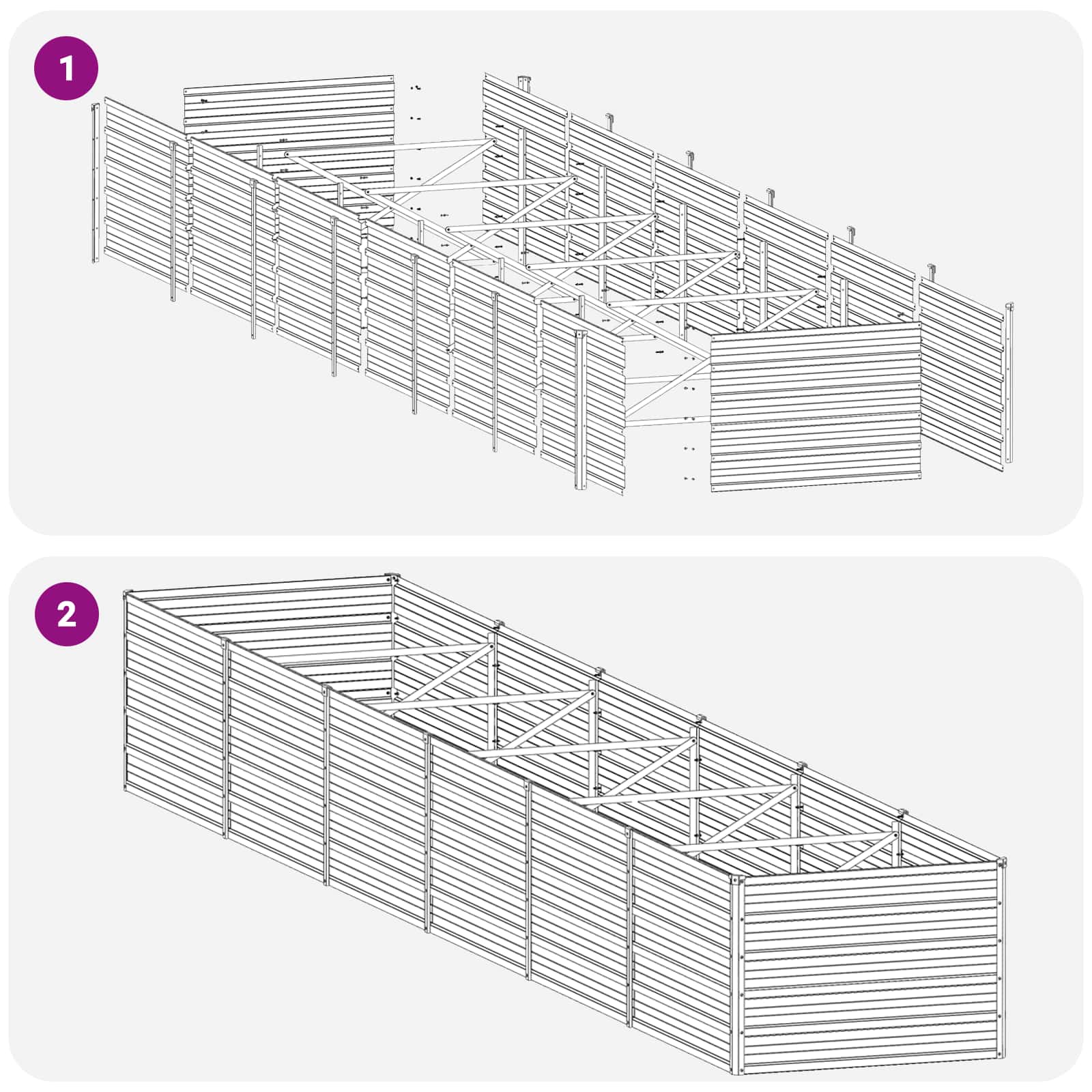 Steel Raised Garden Bed Anthracite 480x80x55cm