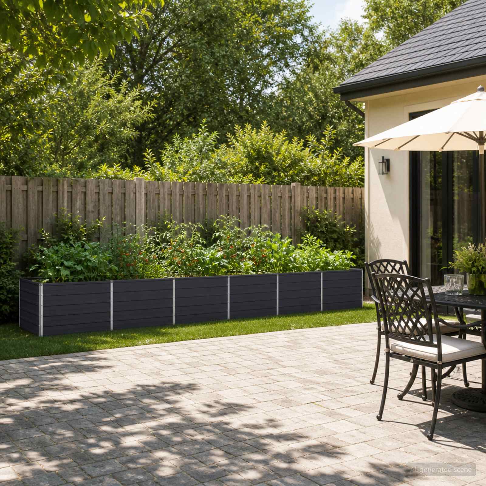 Steel Raised Garden Bed Anthracite 480x80x55cm