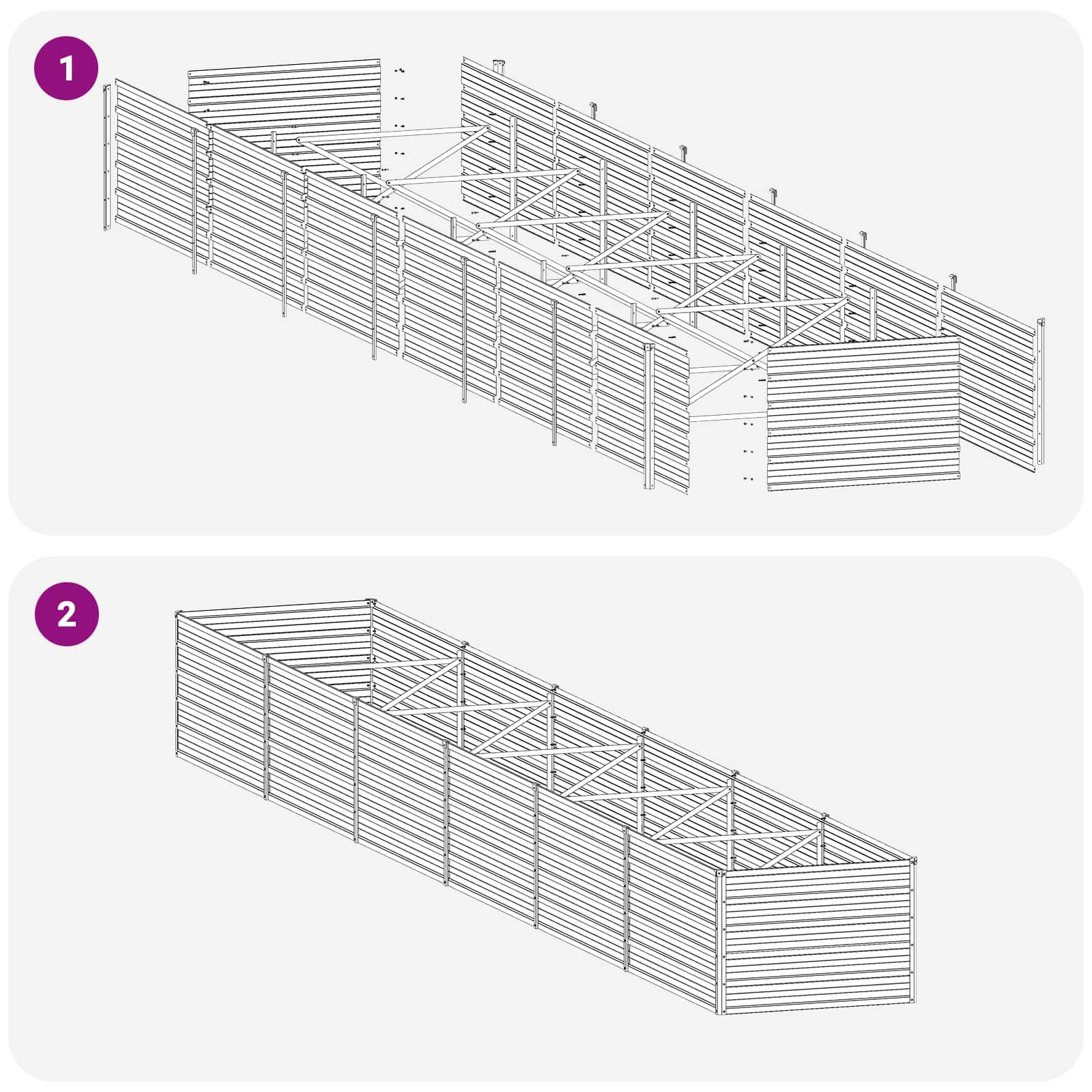 Steel Raised Garden Bed Anthracite 600x80x55cm