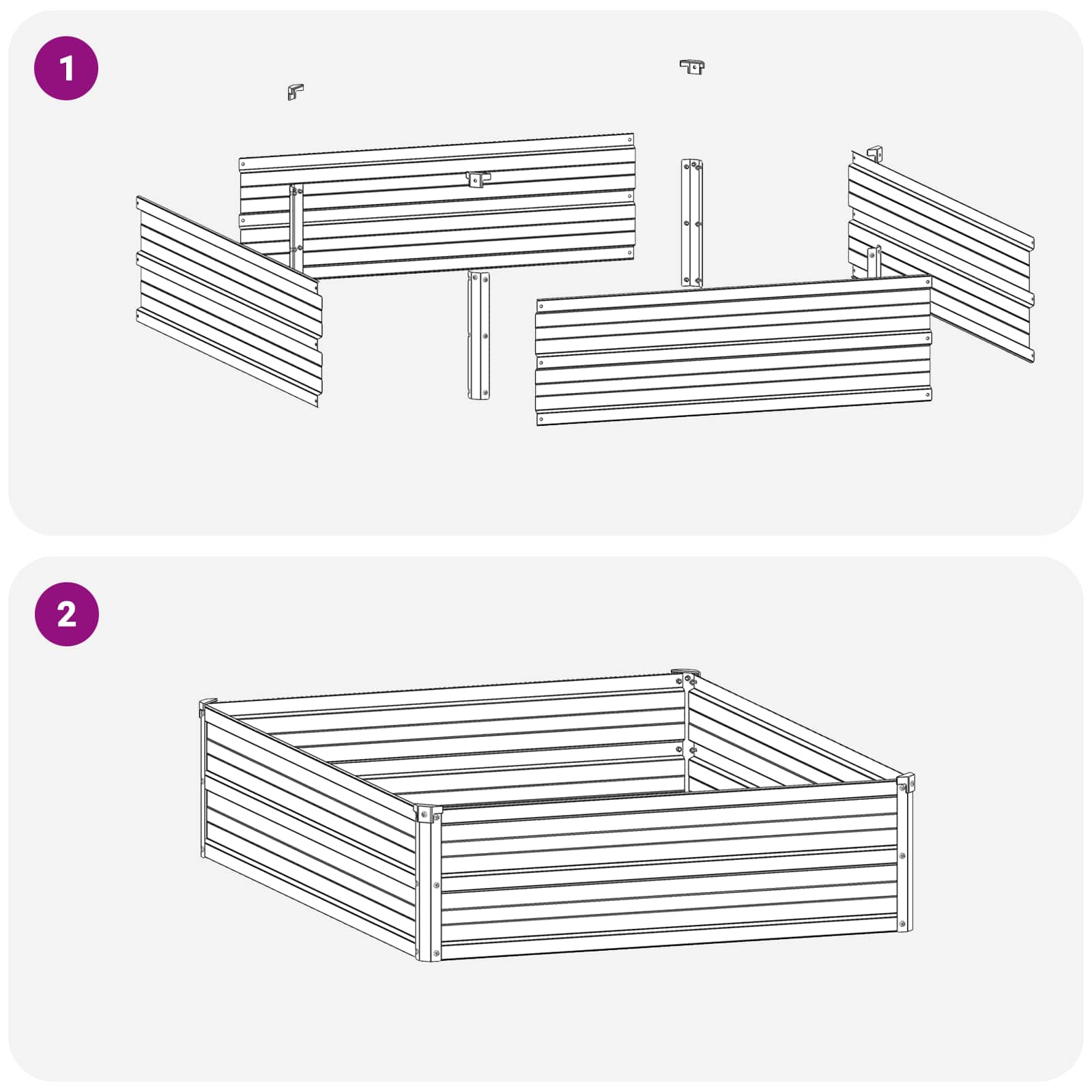Steel Raised Garden Bed Anthracite 100x80x24cm
