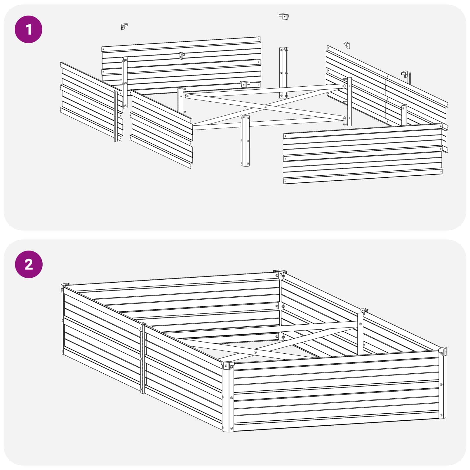 Steel Raised Garden Bed Anthracite 160x80x24cm