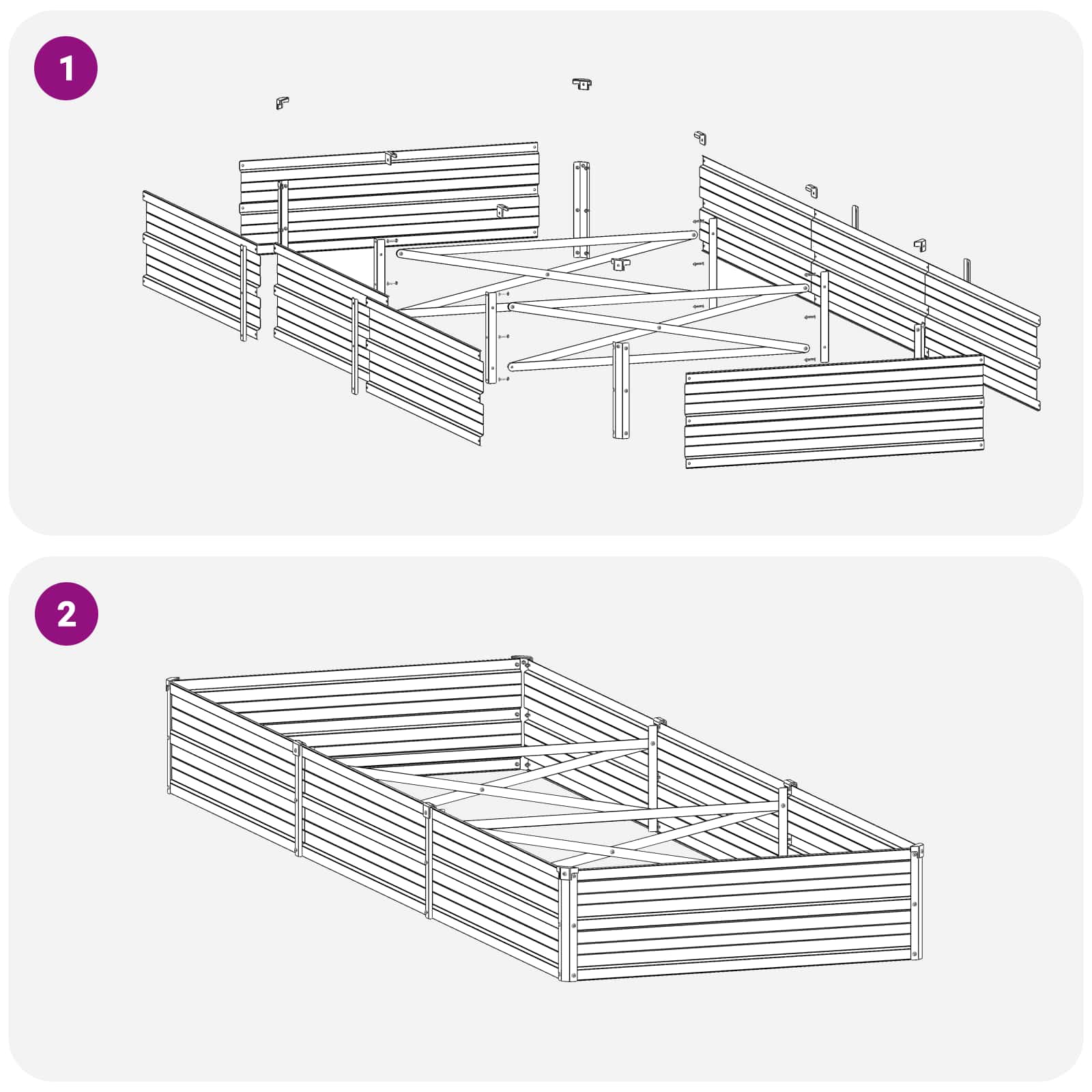 Steel Raised Garden Bed Anthracite 240x80x24cm
