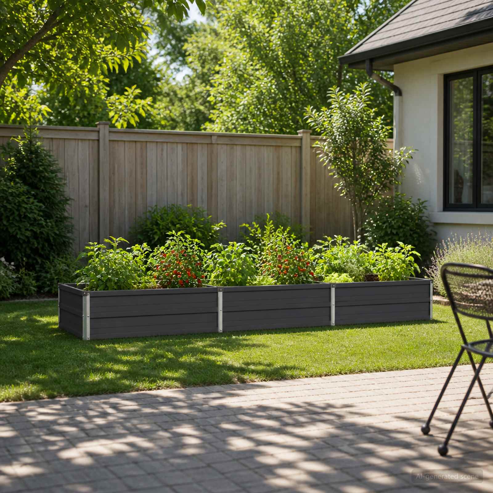 Steel Raised Garden Bed Anthracite 240x80x24cm