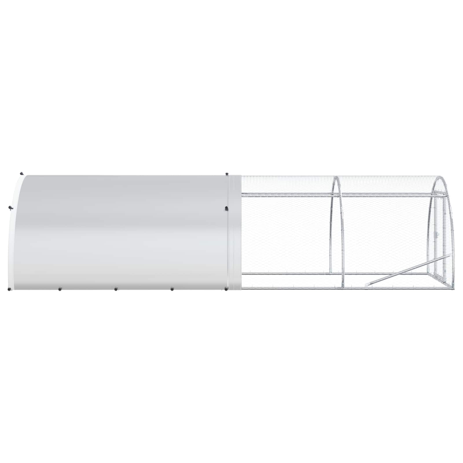 Chicken Coop Silver Galvanised 400x150x100cm