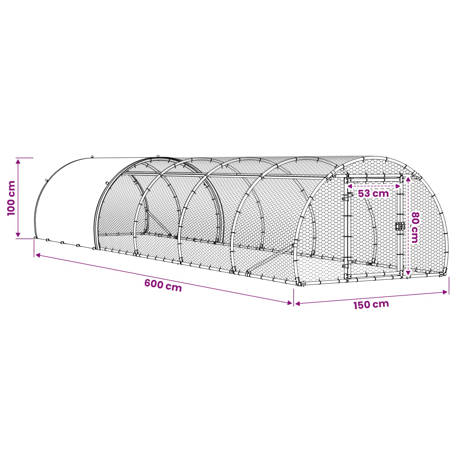 Silver Chicken Coop Large 600x150x100cm