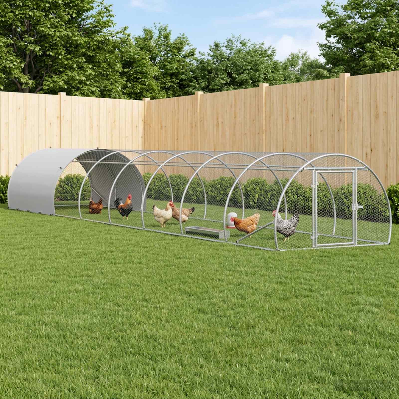 Chicken Coop Galvanised Steel Enclosure 800x150x100cm