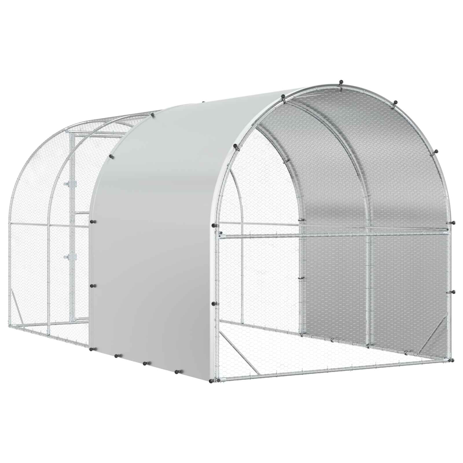 Chicken Coop Silver Galvanised 400x200x200cm