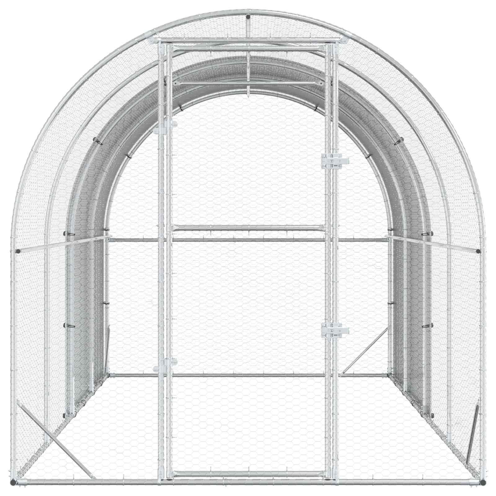 Chicken Coop Silver Galvanised 400x200x200cm
