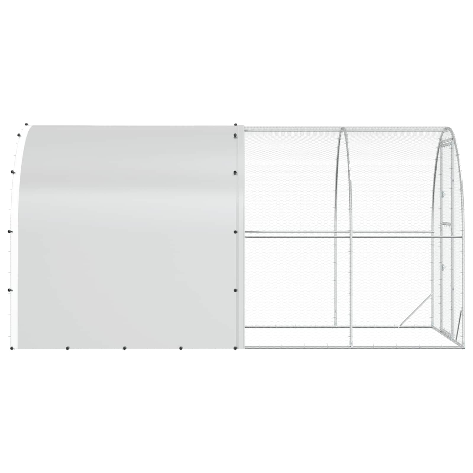 Chicken Coop Silver Galvanised 400x200x200cm
