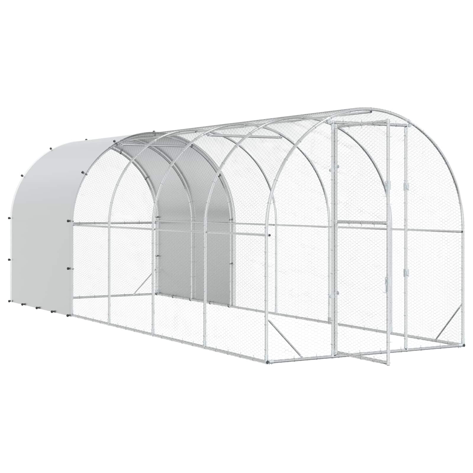 Silver Chicken Coop Enclosure 600x200x200cm