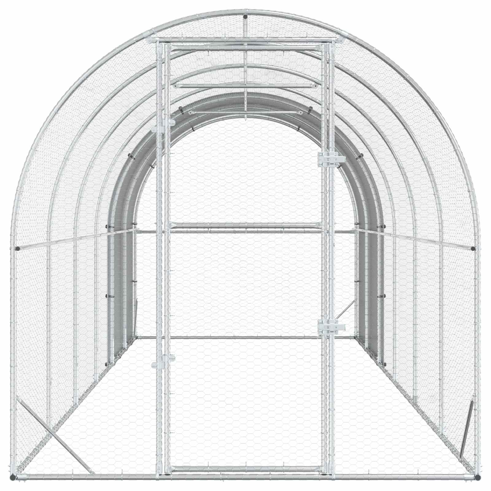 Silver Chicken Coop Enclosure 600x200x200cm