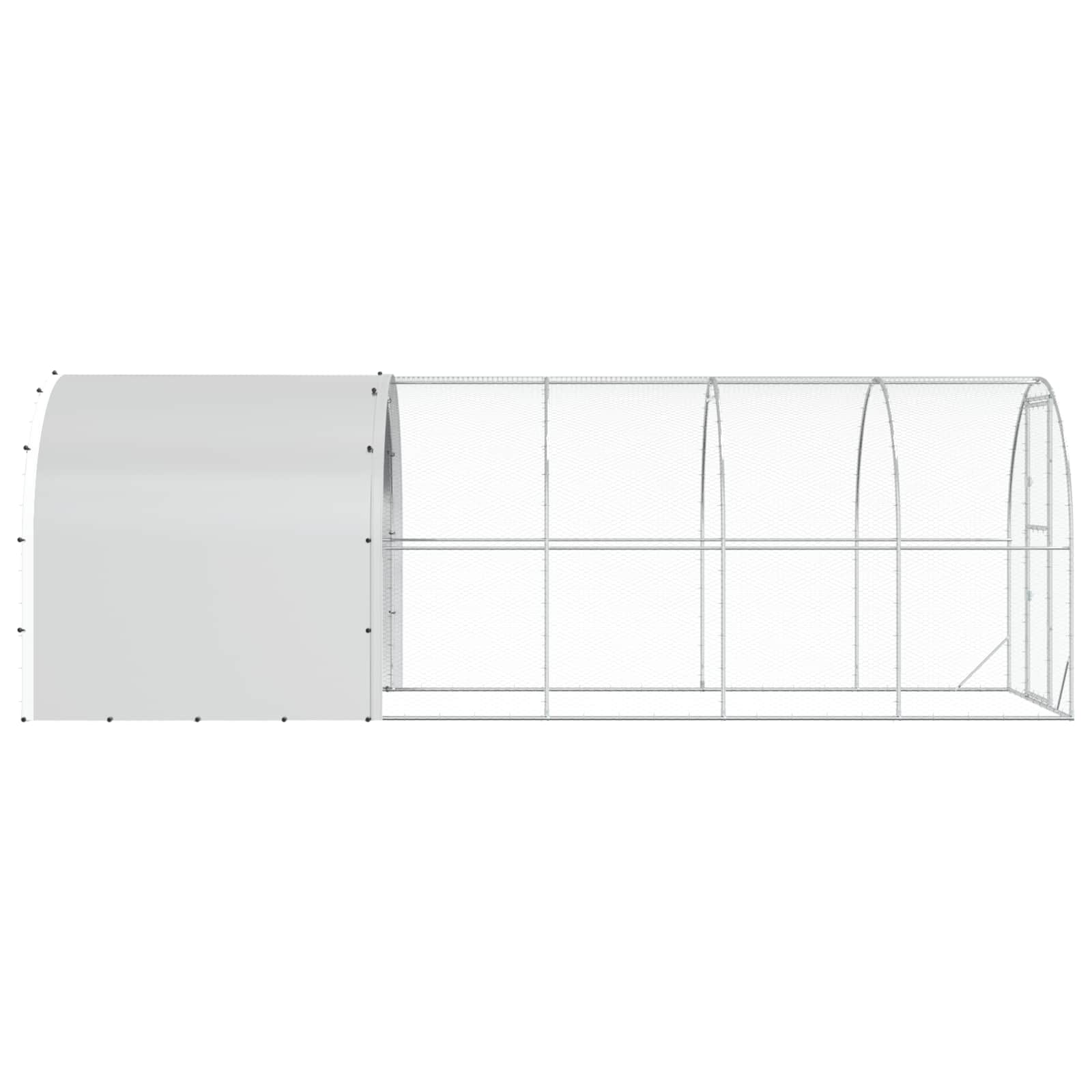 Silver Chicken Coop Enclosure 600x200x200cm