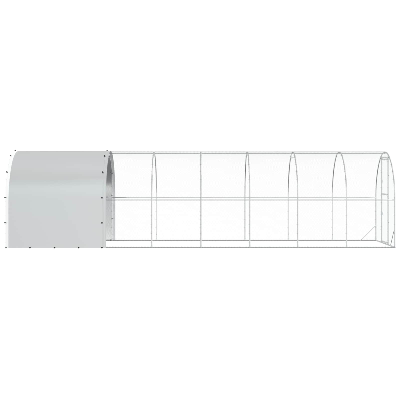 Silver Chicken Coop Large Galvanised 800x200x200cm