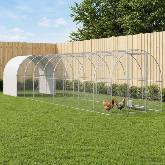 Silver Chicken Coop Enclosure 1000x200x200cm