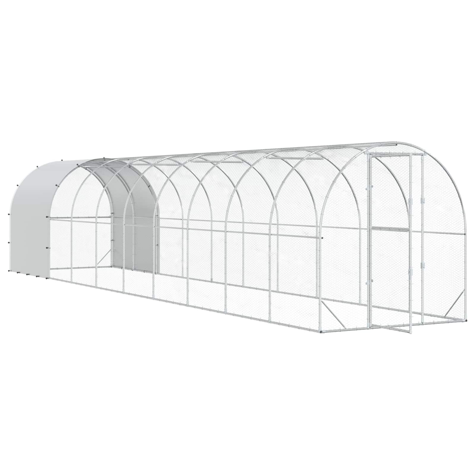 Silver Chicken Coop Enclosure 1000x200x200cm