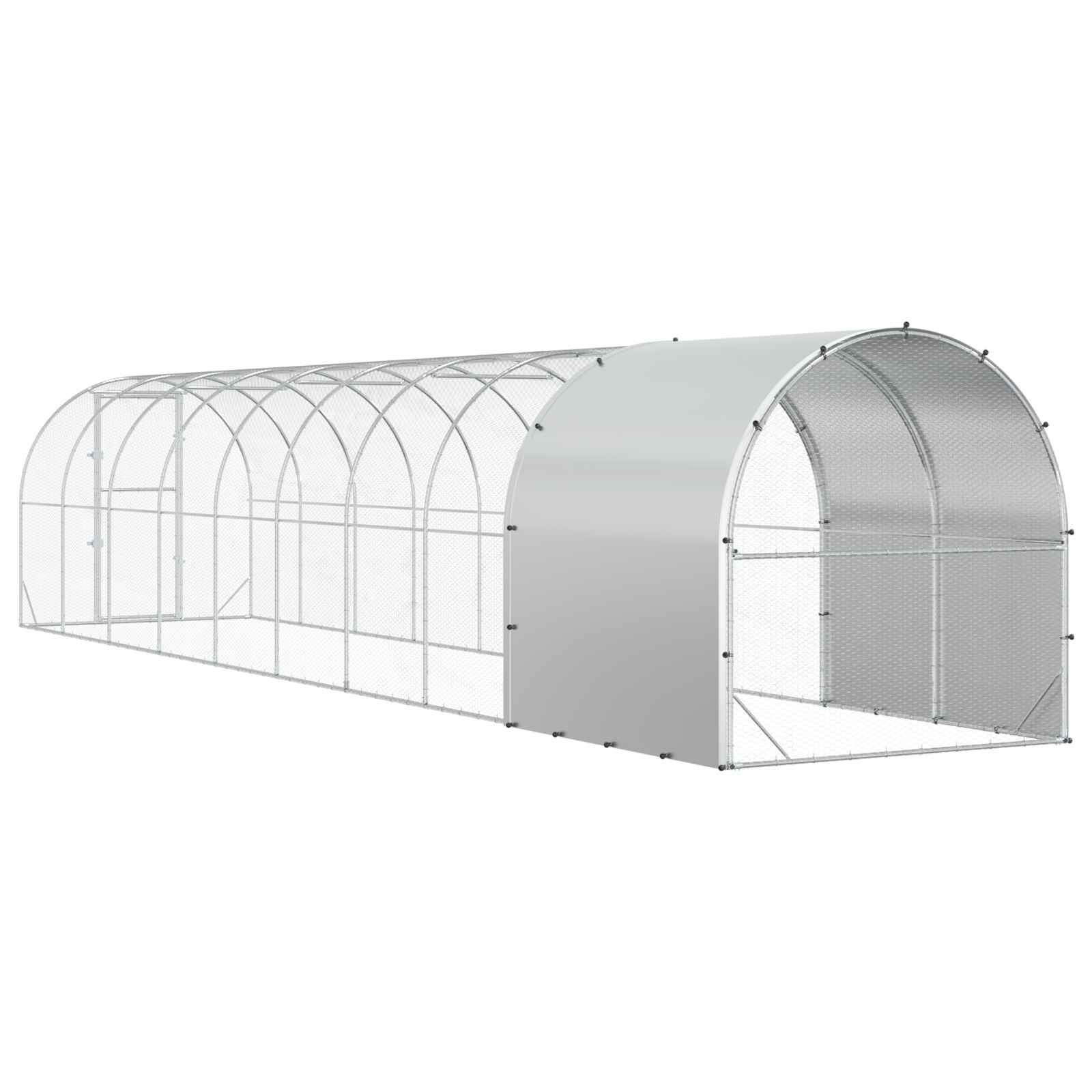 Silver Chicken Coop Enclosure 1000x200x200cm