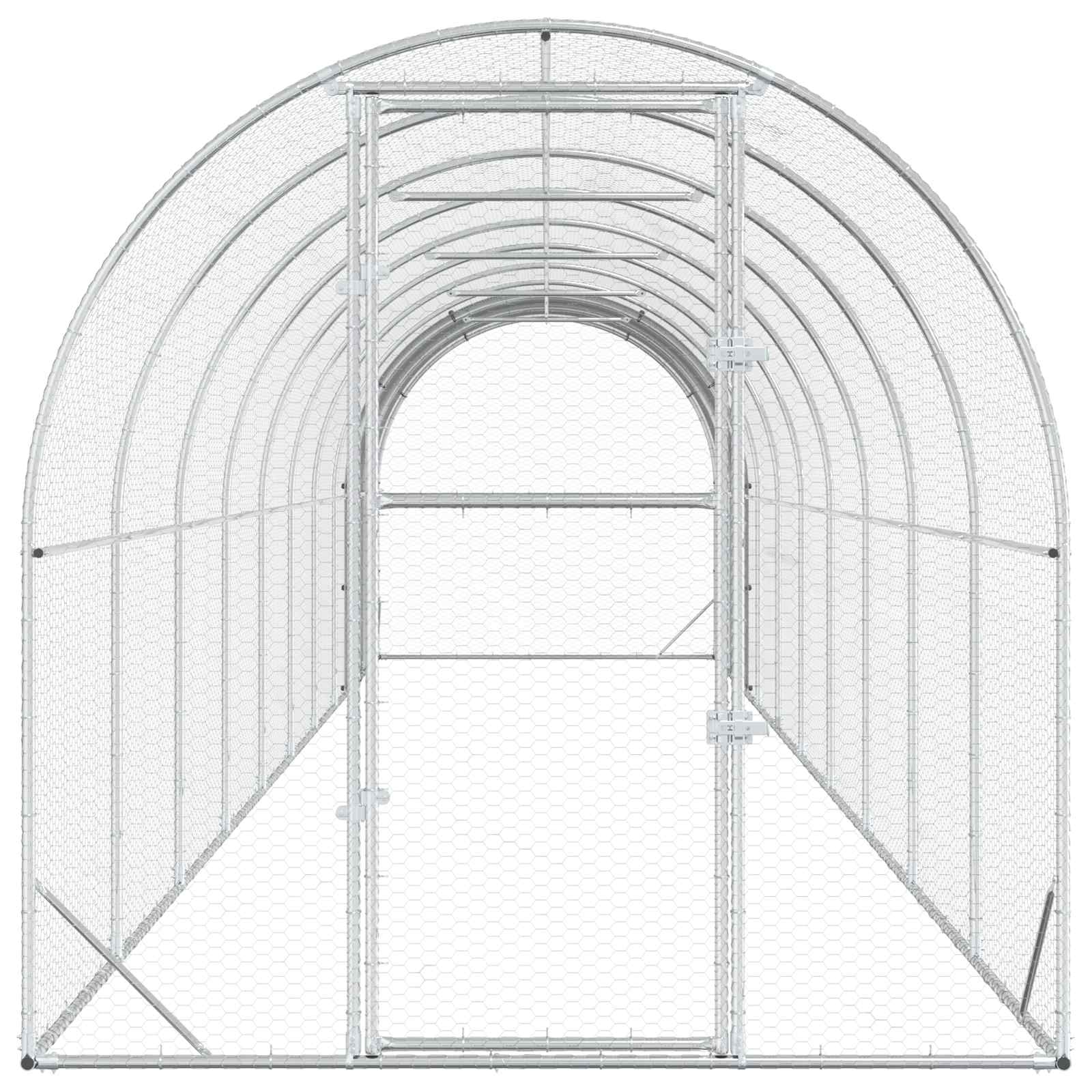 Silver Chicken Coop Enclosure 1000x200x200cm