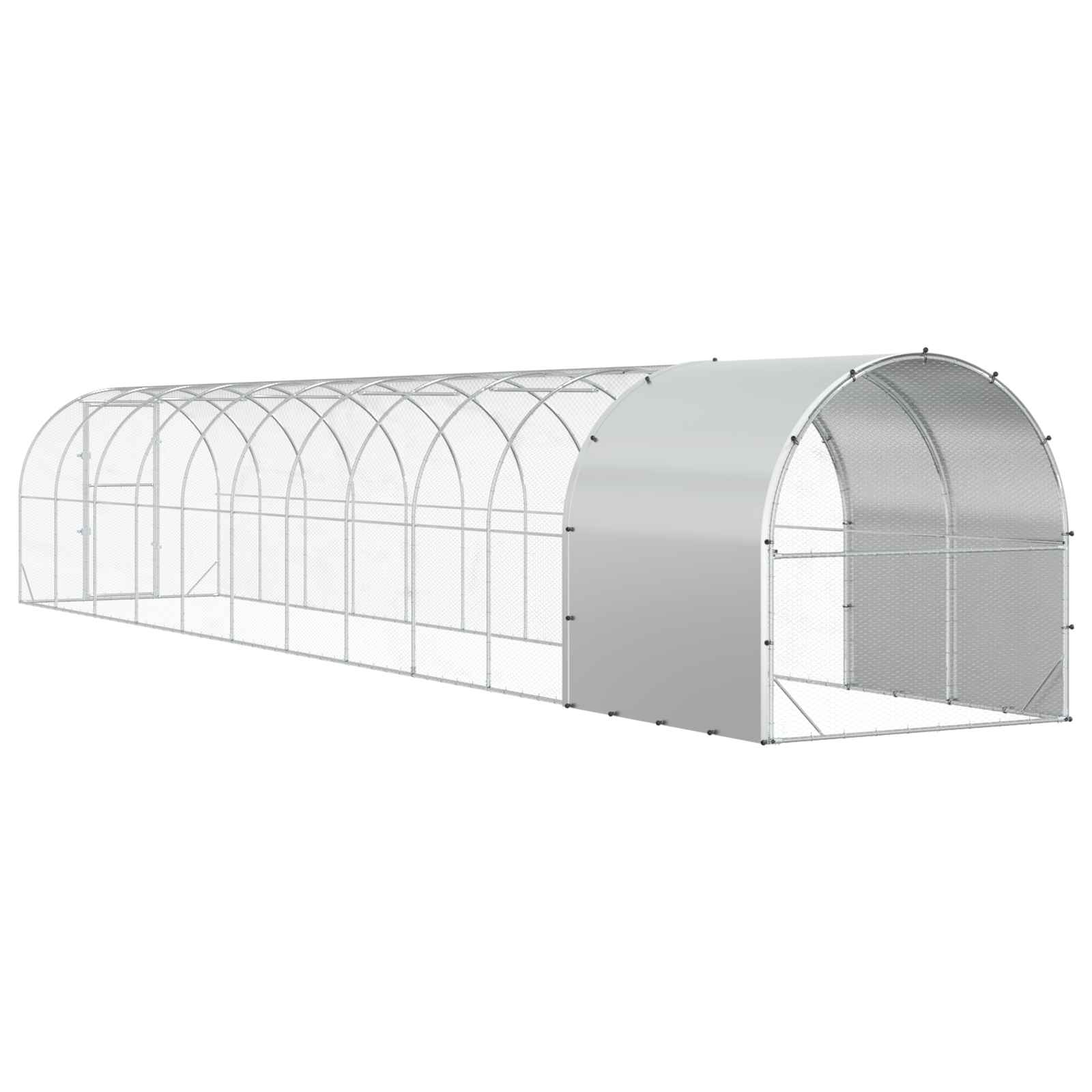 Chicken Coop Galvanised Steel Enclosure 1200x200x200cm