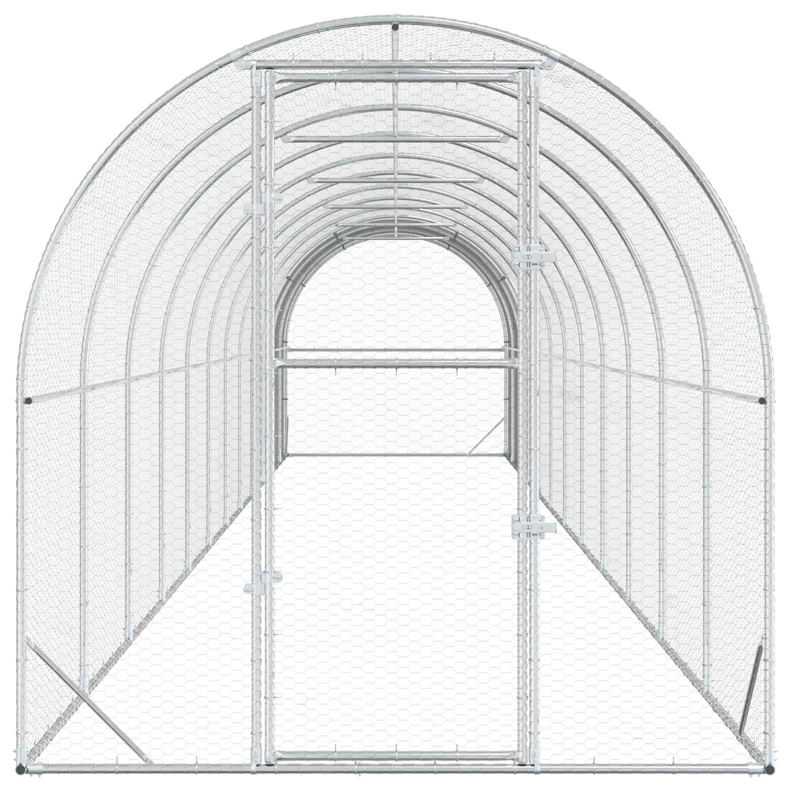 Chicken Coop Galvanised Steel Enclosure 1200x200x200cm