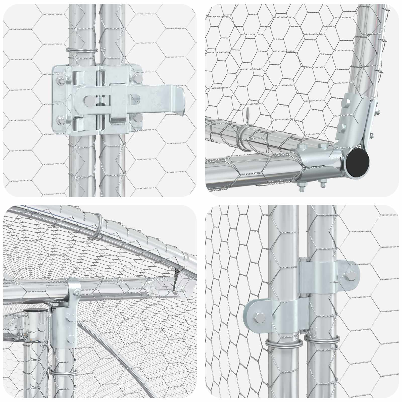 Silver Chicken Coop Large Galvanised 400x300x200cm